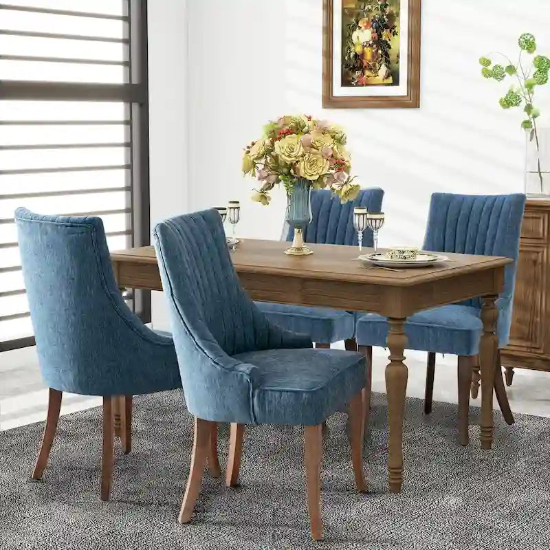 Wingback Upholstered Dining Chairs Set of 2, Fabric Side Dining Room Chairs, Living Room Chairs for Home Kitchen