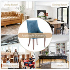 Wingback Upholstered Dining Chairs Set of 2, Fabric Side Dining Room Chairs, Living Room Chairs for Home Kitchen