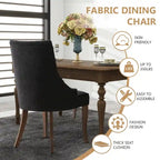 Wingback Upholstered Dining Chairs Set of 2, Fabric Side Dining Room Chairs, Living Room Chairs for Home Kitchen