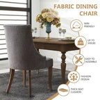 Wingback Upholstered Dining Chairs Set of 2, Fabric Side Dining Room Chairs, Living Room Chairs for Home Kitchen