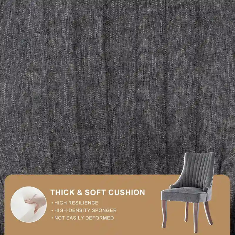 Wingback Upholstered Dining Chairs Set of 2, Fabric Side Dining Room Chairs, Living Room Chairs for Home Kitchen