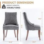 Wingback Upholstered Dining Chairs Set of 2, Fabric Side Dining Room Chairs, Living Room Chairs for Home Kitchen