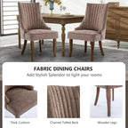 Wingback Upholstered Dining Chairs Set of 2, Fabric Side Dining Room Chairs, Living Room Chairs for Home Kitchen