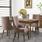 Wingback Upholstered Dining Chairs Set of 2, Fabric Side Dining Room Chairs, Living Room Chairs for Home Kitchen