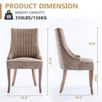 Wingback Upholstered Dining Chairs Set of 2, Fabric Side Dining Room Chairs, Living Room Chairs for Home Kitchen