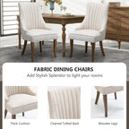 Wingback Upholstered Dining Chairs Set of 2, Fabric Side Dining Room Chairs, Living Room Chairs for Home Kitchen