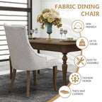 Wingback Upholstered Dining Chairs Set of 2, Fabric Side Dining Room Chairs, Living Room Chairs for Home Kitchen