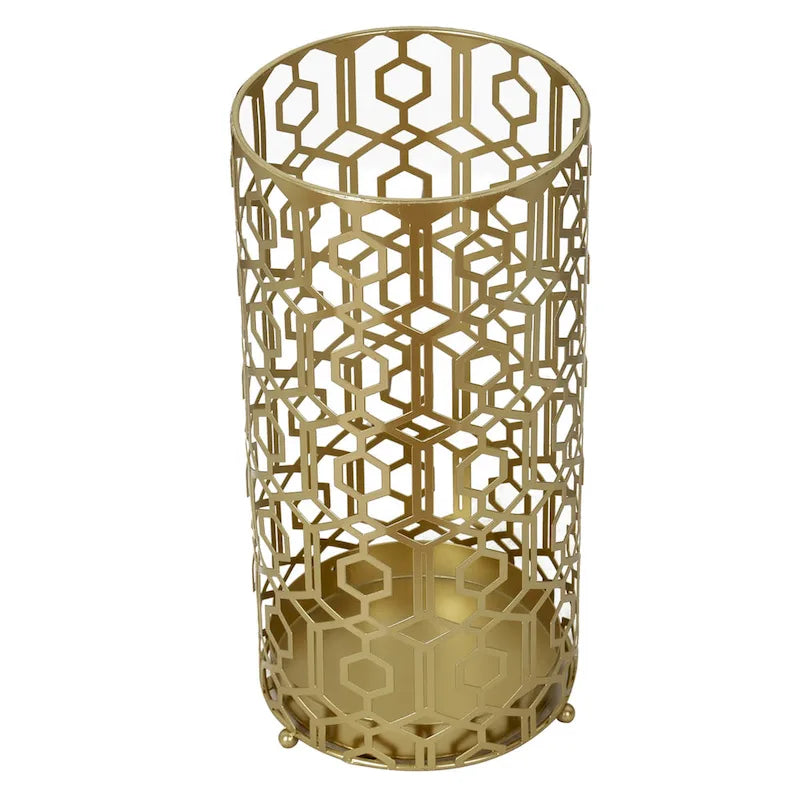 Adeco Multipurpose End Table Metal Shelf Holder Organizer Entrance Umbrella Stand - 9. 25 x 9. 25 x 18. 78