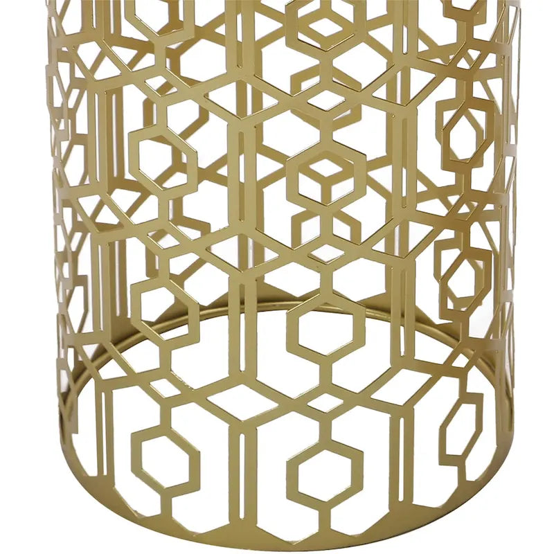 Adeco Multipurpose End Table Metal Shelf Holder Organizer Entrance Umbrella Stand - 9. 25 x 9. 25 x 18. 78