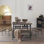Steel Frame 6-Piece Modern Dining Set for Kitchen
