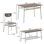 Steel Frame 6-Piece Modern Dining Set for Kitchen