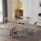 Steel Frame 6-Piece Modern Dining Set for Kitchen
