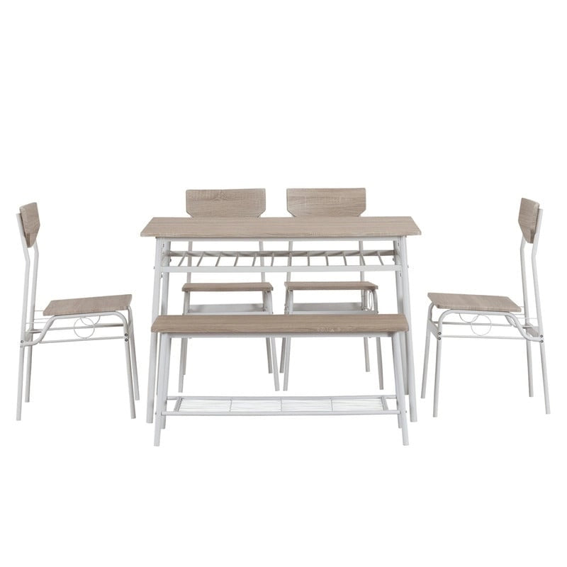 Steel Frame 6-Piece Modern Dining Set for Kitchen