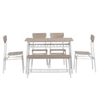 Steel Frame 6-Piece Modern Dining Set for Kitchen