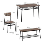 Steel Frame 6-Piece Modern Dining Set for Kitchen