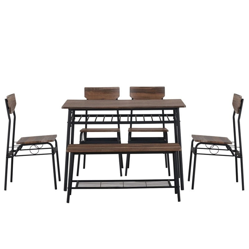 Steel Frame 6-Piece Modern Dining Set for Kitchen