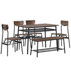 Steel Frame 6-Piece Modern Dining Set for Kitchen
