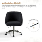 Joah Modern Boucle 360 Swivel Height Adjustable Swivel Office Chair with Rolling Wheels by HULALA HOME - N/A
