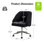Joah Modern Boucle 360 Swivel Height Adjustable Swivel Office Chair with Rolling Wheels by HULALA HOME - N/A