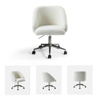 Joah Modern Boucle 360 Swivel Height Adjustable Swivel Office Chair with Rolling Wheels by HULALA HOME - N/A