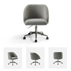 Joah Modern Boucle 360 Swivel Height Adjustable Swivel Office Chair with Rolling Wheels by HULALA HOME - N/A