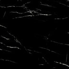 Modern Square Marble Finish Veneer Top Black Metal Frame Nesting End Tables - Set of 2