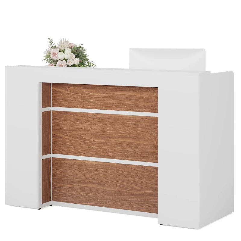 63 Inch Reception Desk with LED Lights for Store Office