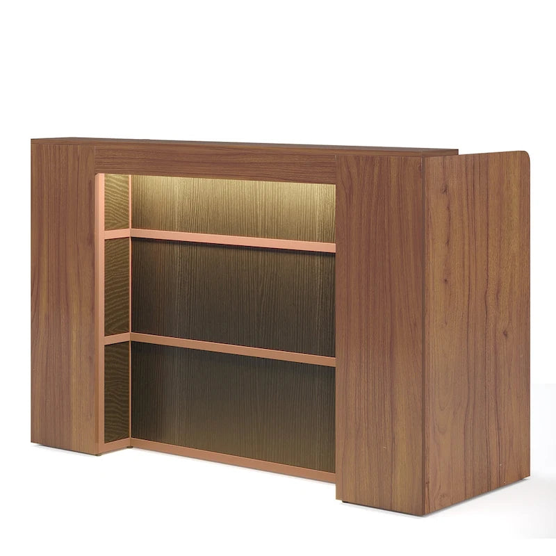 63 Inch Reception Desk with LED Lights for Store Office