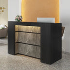 63 Inch Reception Desk with LED Lights for Store Office