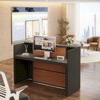 63 Inch Reception Desk with LED Lights for Store Office