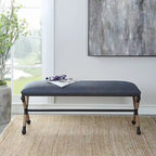 Uttermost Firth Rustic Navy Bench - 48W x 21H x 16D