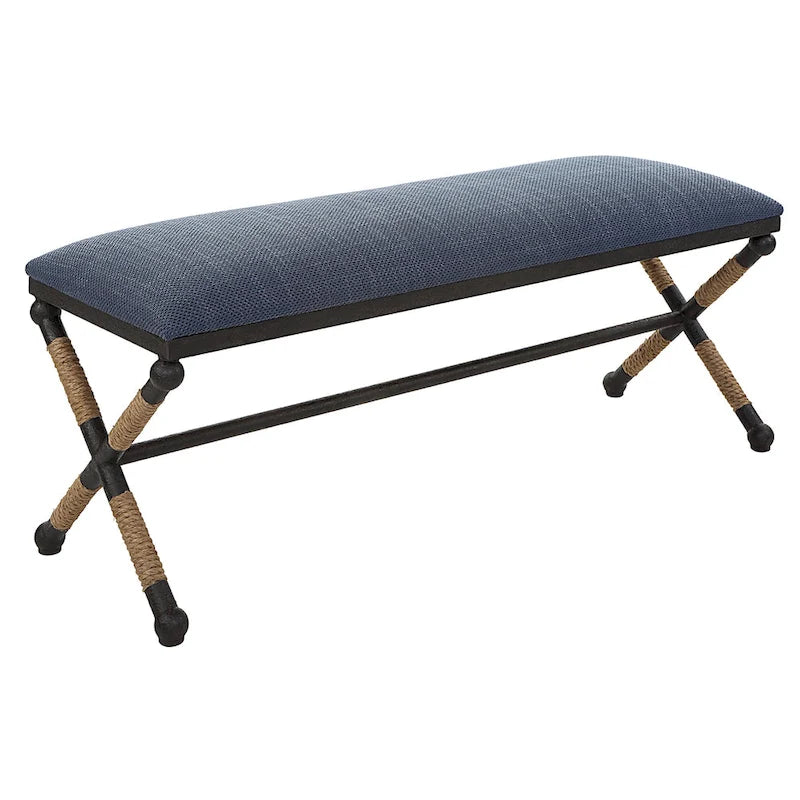 Uttermost Firth Rustic Navy Bench - 48W x 21H x 16D