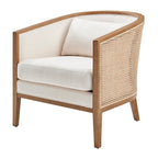Tillman Linen Accent Arm Chair with Rattan
