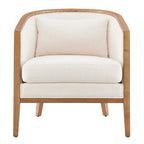 Tillman Linen Accent Arm Chair with Rattan