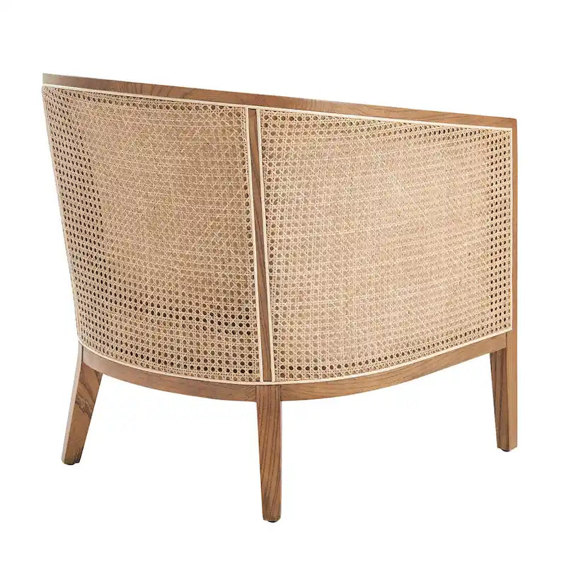 Tillman Linen Accent Arm Chair with Rattan