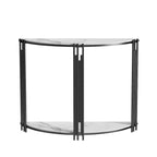 40 Inch Half Moon Console Table Sintered Stone-top Table for Entryway - 39.4x30.7 inch