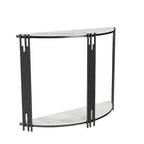 40 Inch Half Moon Console Table Sintered Stone-top Table for Entryway - 39.4x30.7 inch