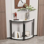 40 Inch Half Moon Console Table Sintered Stone-top Table for Entryway - 39.4x30.7 inch