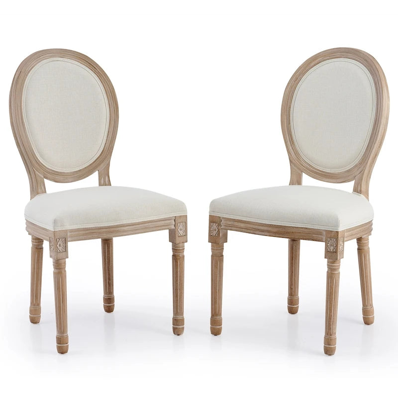 CO-Z King Louis XVI Upholstered Dining and Side Chairs, Set of 2