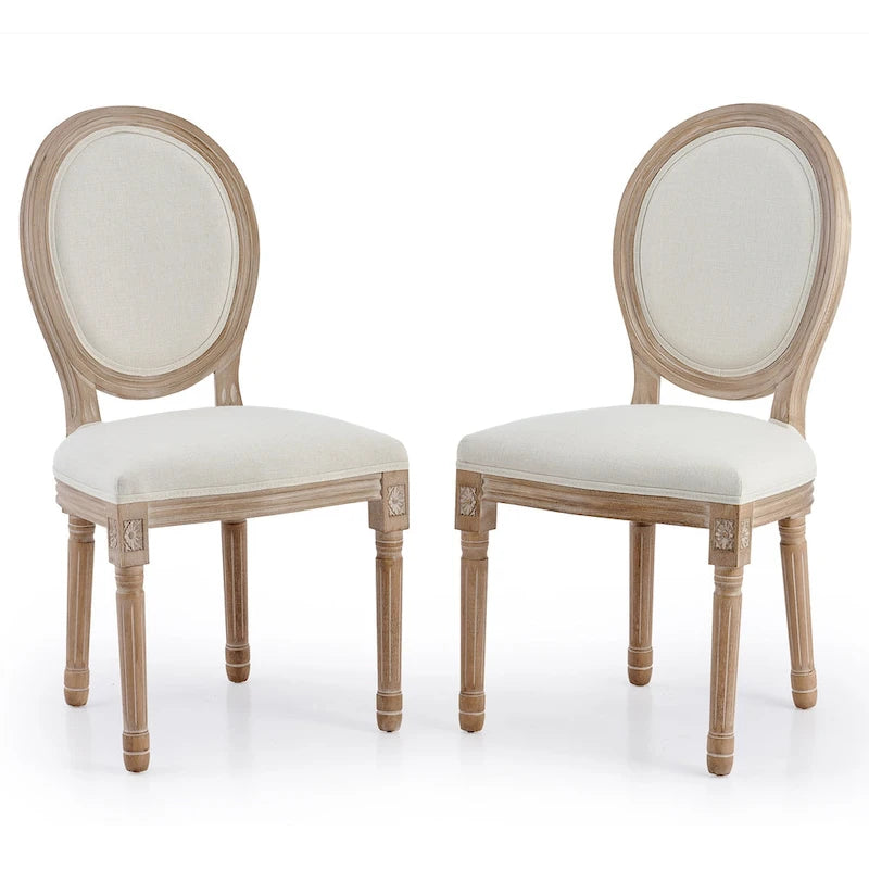 CO-Z King Louis XVI Upholstered Dining and Side Chairs, Set of 2