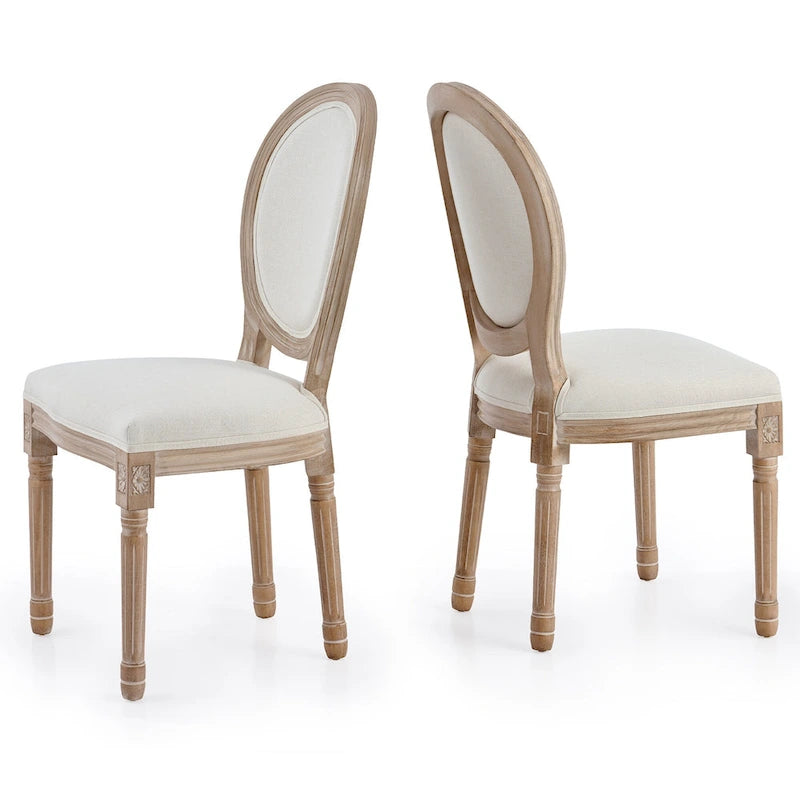 CO-Z King Louis XVI Upholstered Dining and Side Chairs, Set of 2