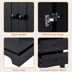 Modern Storage Cabinet with 2 Doors and 4 Drawers for Bathroom, Office