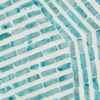 Draven Modern Bohemian White and Blue Mother of Pearl End Table