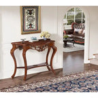Elegant Carved Design Two-Tier Console Table for Living Room Entryway