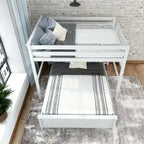 Plank and Beam L-Shaped Full over Queen Bunk Bed with Ladder on End