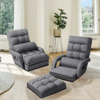 Folding Lazy Floor Chair Sofa with Armrests and Pillow - 22 x 26 x 29 (L x W x H)