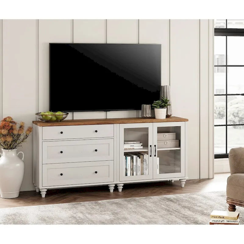 Kitchen Buffet Cabinet with Storage, 2-in-1 Sideboard Cupboard Dresser - 68 Inch