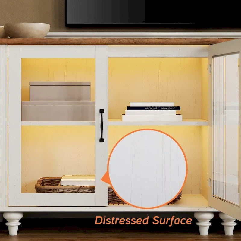 Kitchen Buffet Cabinet with Storage, 2-in-1 Sideboard Cupboard Dresser - 68 Inch