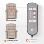 MCombo Medium Dual Motor Power Lift Recliner Chair with Massage and Heat for Elderly People, Faux Leather 7679