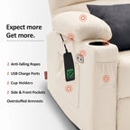 MCombo Medium Dual Motor Power Lift Recliner Chair with Massage and Heat for Elderly People, Faux Leather 7679